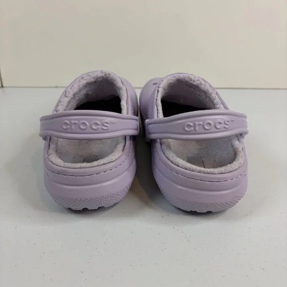 Crocs Classic Faux Fur Lined Clogs Lavender purple Mens size 7 Womens 9 slippers - Picture 6 of 9